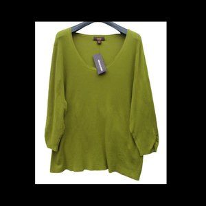 NWT 3X Victor Alfaro Cotton Olive Green Sweater